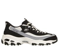 Skechers Women's Slip-ins: D'Lites - Smooth Nostalgia Sneaker in Black/Natural, Size 4 | Leather/Synthetic/Textile