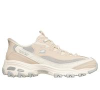 Skechers Women's Slip-ins: D'Lites - Smooth Nostalgia Sneaker in Natural/Gray, Size 5.5 | Leather/Synthetic/Textile