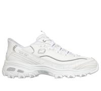 Skechers Women's Slip-ins: D'Lites - Winning Choice Sneaker in White/Silver, Size 5 | Leather/Synthetic/Textile