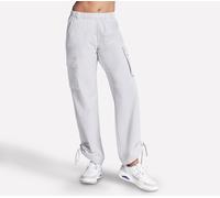 Skechers Women's Slip-ins Everywhere Cargo Pant in White/Taupe, Size XS | Polyester/Spandex