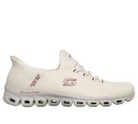 Skechers Women's Slip-Ins: Glide-Step - Vibey Slip-On Shoes in Off White/Grey, Size 7 | Textile/Synthetic, Vegan, Machine Washable