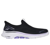 Skechers Women's Slip-ins: GO WALK 7 - Sarai Slip-On Shoes in Black/Lavender, Size 8 | Textile/Synthetic, Vegan, Machine Washable