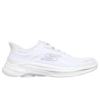 Skechers Women's Slip-ins: GO WALK 8 - Rylee Sneaker in White/Silver, Size 4 | Textile/Synthetic, Vegan, Machine Washable