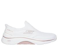 Skechers Women's Slip-Ins: GO WALK Arch Fit 2.0 - Tatum Sneaker in White/Rose Gold, Size 5 | Textile/Synthetic, Vegan, Machine Washable