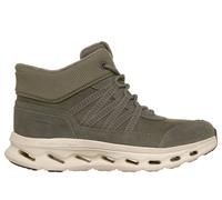 Skechers Women's Slip-ins: GO WALK Glide-Step 2.0 Boot - Arlo Boots in Olive, Size 5 | Textile/Leather/Metal