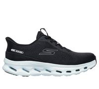Skechers Women's Slip-ins: GO WALK Glide-Step 2.0 - Nessa Sneaker in Black/Light Blue, Size 6.5 | Textile/Synthetic, Vegan, Machine Washable
