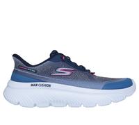 Skechers Women's Slip-ins: GO WALK Max Cushioning Hyper Burst - Nikita Sneaker in Navy Blue/Pink, Size 4.5 | Textile/Synthetic, Vegan, Machine Washabl