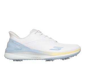 Skechers Women's Slip-ins Golf: Blade Tour Golf Shoes in White/Light Blue, Size 6 | Synthetic/Metal/Textile, Arch Fit , Hyper Burst