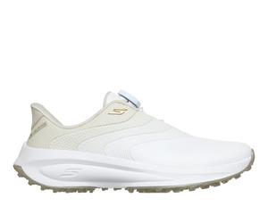 Skechers Women's Slip-ins Golf Waterproof: Flow SI - Twist Fit Golf Shoes in White/Natural, Size 6 | Synthetic, Hyper Burst