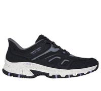 Skechers Women's Hillcrest Kamalino Hiking Shoe, Black Synthetic/Textile/Purple Trim, 7 UK