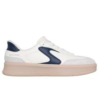 Skechers Women's Slip-ins: Hotshot HI - Lifted Luxe Sneaker in Off White/Navy Blue, Size 7 | Synthetic/Leather