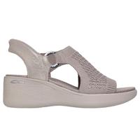 Skechers Women's Slip-ins Martha Stewart: Pier-Lite - Park Path Sandals in Taupe, Size 5 | Textile/Leather/Metal, Vegan