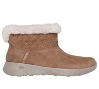 Skechers Women's Slip-ins: On-the-GO Joy - Cosy Shimmer Boots in Chestnut, Size 2 | Leather/Textile/Metal
