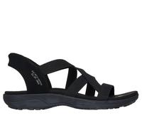 Skechers Women's Reggae Slim-Stretch Flex Hands Free Slip-ins Sandal, Black/Black, 11 Wide
