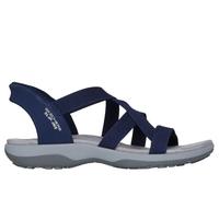 Skechers Women's Slip-ins: Reggae Slim - Stretch Flex Sandals in Navy Blue, Size 6 Wide | Textile/Synthetic, Vegan, Machine Washable