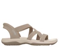 Skechers Women's Slip-ins: Reggae Slim - Stretch Flex Sandals in Taupe, Size 4 Wide | Textile/Synthetic, Vegan, Machine Washable