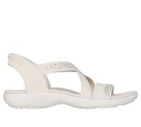 Skechers Women's Slip-ins: Reggae Slim - Summer Sparkle Sandals in Natural, Size 4 | Textile/Synthetic, Vegan