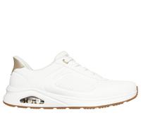 Skechers Women's Slip-ins Relaxed Fit: Arch Fit UNO - Relaxing On Air Wedge in White, Size 3 | Synthetic/Textile