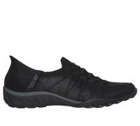Skechers Women's Breathe-Easy Home-Body Sneaker, Black Microleather/Knit, 3 UK