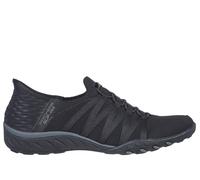 Skechers Women's Slip-ins Relaxed Fit: Breathe-Easy - Roll-With-Me Slip-On Shoes in Black, Size 6 | Textile/Synthetic, Vegan, Machine Washable