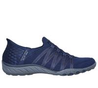 Skechers Women's Slip-ins Relaxed Fit: Breathe-Easy - Roll-With-Me Slip-On Shoes in Navy Blue, Size 6 | Textile/Synthetic, Vegan, Machine Washable