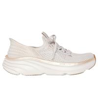 Skechers Women's Slip-ins Relaxed Fit: D'Lux Vapor - Evening Glowing Sneaker in Natural/Gold, Size 3 | Textile/Synthetic, Vegan, Machine Washable