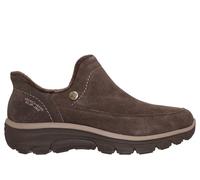 Skechers Women's Slip-ins Relaxed Fit: Easy Going - Modern Whisper Bootie in Chocolate, Size 4 | Leather/Textile