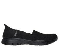 Skechers Women's Seager Believe It Slip-On Sneakers, Black Knit, 4.5 UK