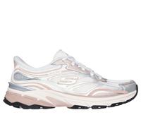 Skechers Women's Slip-ins: Stamina Sport Sneaker in White/Silver/Pink, Size 6 | Synthetic/Textile/Leather