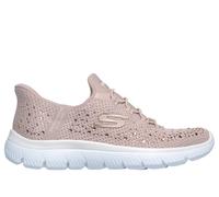 Skechers Women's Slip-ins: Summits - Brilliant Shine Sneaker in Light Mauve, Size 3.5 Wide | Textile/Synthetic, Vegan