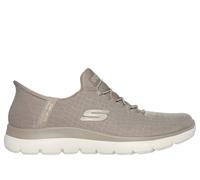 Skechers Women's Slip-ins: Summits - Classy Night Sneaker in Taupe/Gold, Size 4.5 | Textile/Synthetic, Vegan, Machine Washable