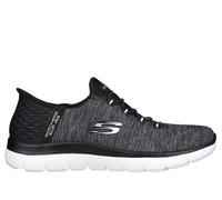Skechers Women's Slip-ins: Summits - Dazzling Haze Sneaker in Black/White, Size 4 | Textile/Synthetic, Vegan, Machine Washable