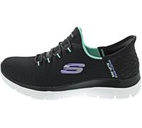 Skechers Womens Slip Ins: Summits Diamond Dream Trainers Black/Turquoise 3 (36)