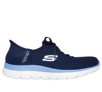 Skechers Women's Slip-ins: Summits - New Daily Sneaker in Navy Blue/Blue, Size 4 | Textile/Synthetic, Vegan, Machine Washable