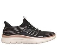 Skechers Women's Slip-ins: Summits Plus Sneaker in Black/Rose Gold, Size 3.5 | Textile/Synthetic, Vegan, Machine Washable
