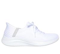 Skechers Women's Ultra Flex 3.0 Brilliant Path Slip-On Sneakers, White Knit/Light Gray Trim, 6.5 UK