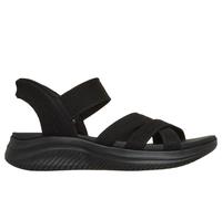 Skechers Women's Slip-ins: Ultra Flex 3.0 Sandal - Forever Better Sandals in Black, Size 2 | Textile, Vegan, Machine Washable