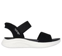 Skechers Women's Slip-ins: Ultra Flex 3.0 - Summerville Sandals in Black, Size 4 | Synthetic/Textile, Vegan