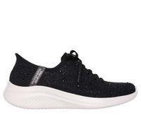 Skechers Women's Slip-ins: Ultra Flex 3.0 - Twilight Sparkle Sneaker in Black/Rose Gold, Size 5.5 | Textile/Synthetic, Vegan
