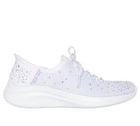 Skechers Women's Slip-ins: Ultra Flex 3.0 - Twilight Sparkle Sneaker in White, Size 5 | Textile/Synthetic, Vegan