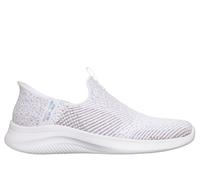 Skechers Women's Slip-ins: Ultra Flex 4.0 - Midnight Sparkle Sneaker in White, Size 8 | Textile/Synthetic, Vegan, Machine Washable