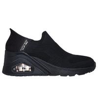 Skechers Women's Slip-ins: Uno Wedge - Kickin' Knit Sneaker in Black, Size 6 | Textile, Vegan