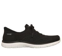 Skechers Women's Slip-ins: Virtue - Flawless Sneaker in Black/White, Size 7 | Textile/Synthetic, Vegan, Machine Washable