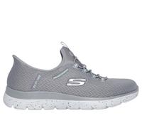 Skechers Women's Waterproof Hands Free Slip-ins Summits-Best Choice Sneaker, Gyaq=grey/Aqua, 2 UK