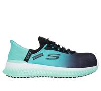Skechers Women's Slip-ins Work: Tilido - Ombray Sneaker in Black/Teal, Size 3.5 | Textile/Synthetic