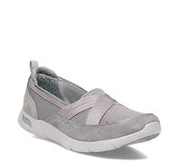 Skechers Women's Sneaker, Gray Engineered Knit Light Blue Trim, 8 UK