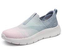Skechers Women's GO WALK Flex - Cali Sunset Slip-On Shoes in Gray, Size 3 | Textile/Synthetic, Vegan, Machine Washable