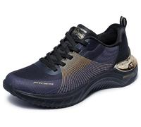 Skechers Women's Snoop Ace Cyber Walker Trainers, Black and Gold Mesh/Hot Melt/Gold Trim, 7 UK