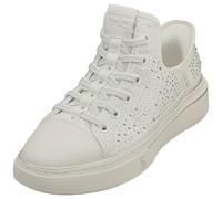 Skechers Women's Snoop One Rhine-Stoned Sneaker, White Rhinestone Canvas, 8 UK