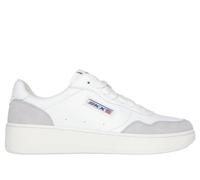Skechers Women's Sport Court 2.0 - On The Block Sneaker in White, Size 3 | Synthetic/Leather/Textile